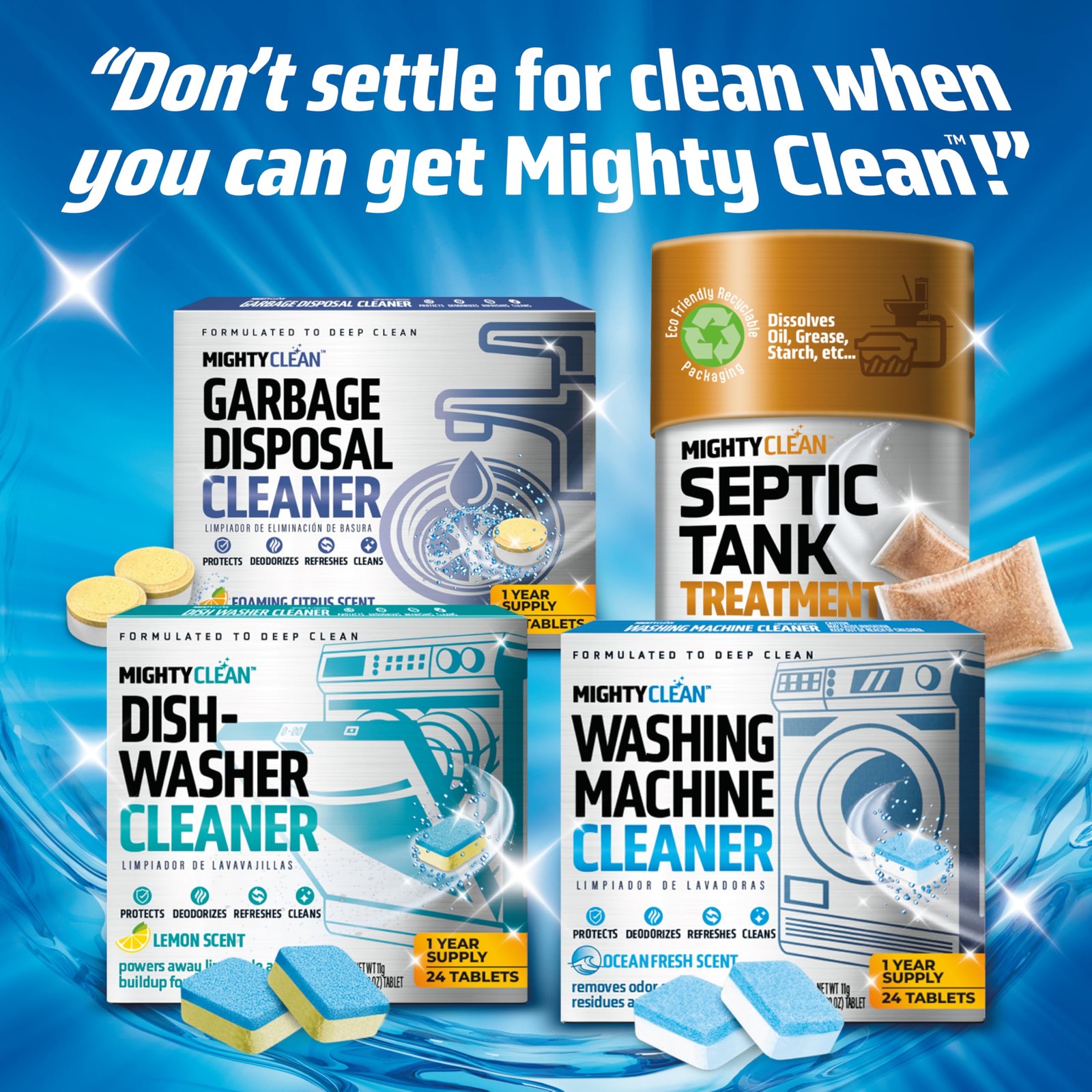 Washing Machine Cleaner Tablets 24 Pack – 1 Year Supply, Septic Safe Washing …