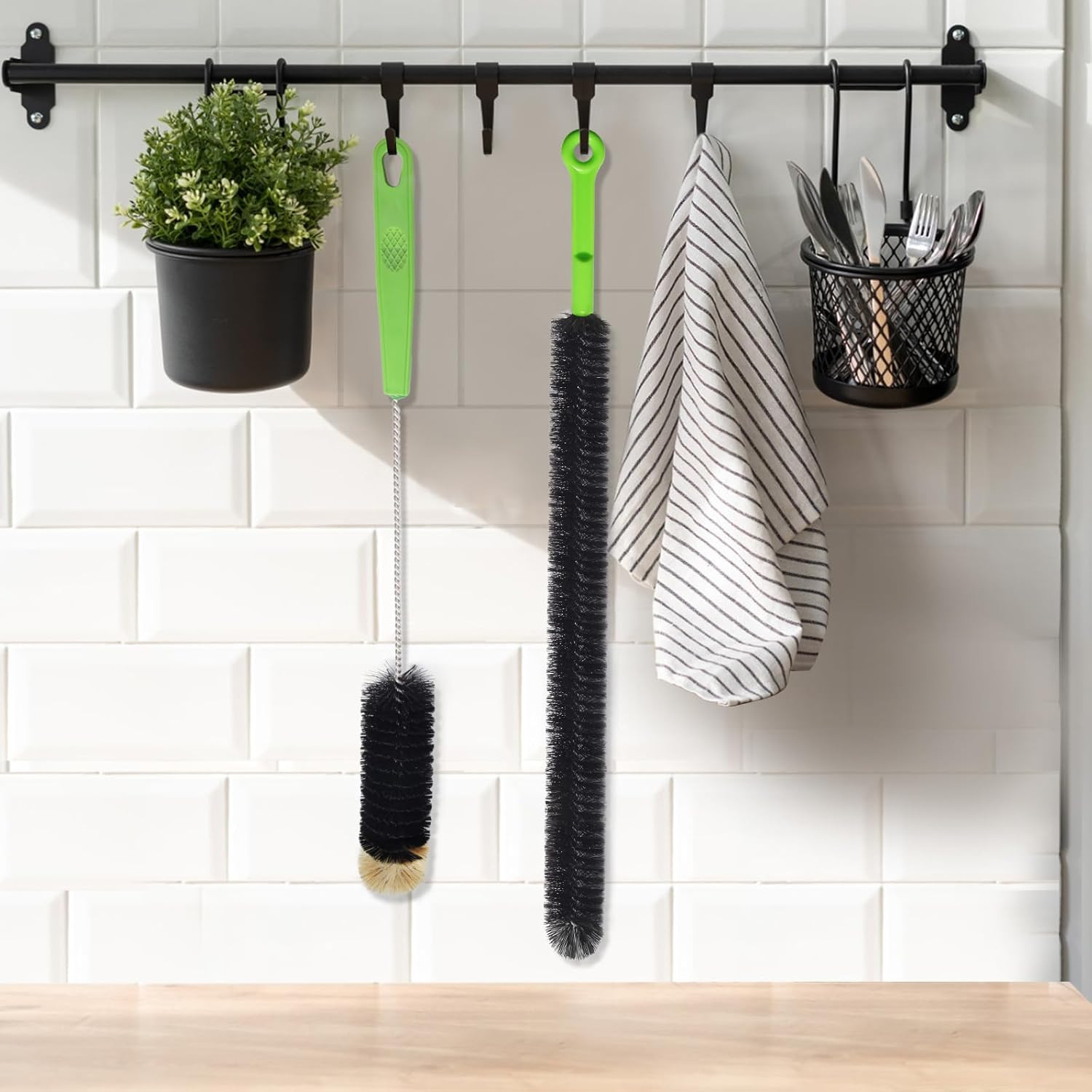 2 Pcs 17” Flexible Sink Drain Cleaner Brush Long Pipe Cleaner Brush