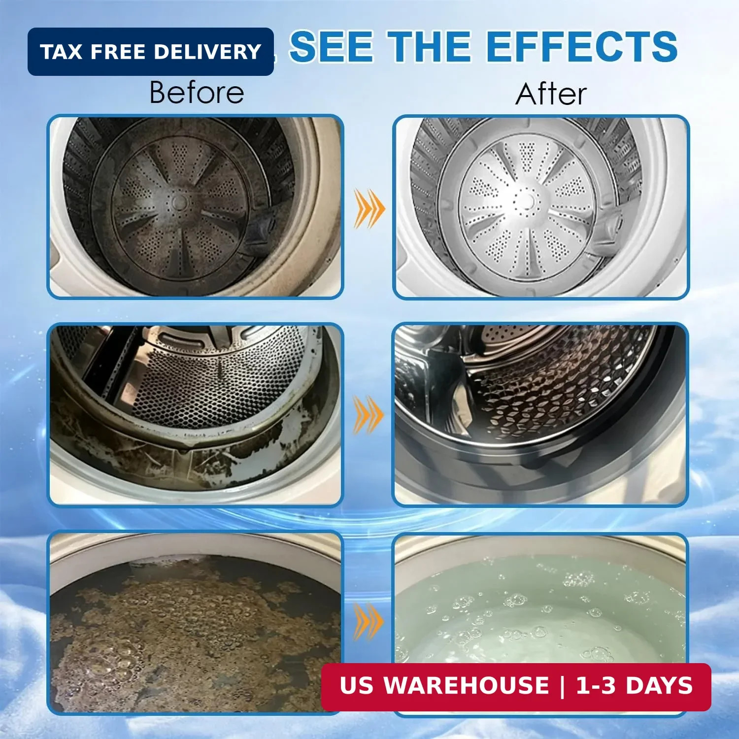 Washing Machine Cleaner Tablets 24 Pack Enzyme Deep Clean Front Load Washer