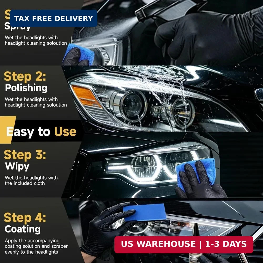 Headlight Restoration Kit,Headlight Restoration,Headlight Cleaner Oxidized & Yel