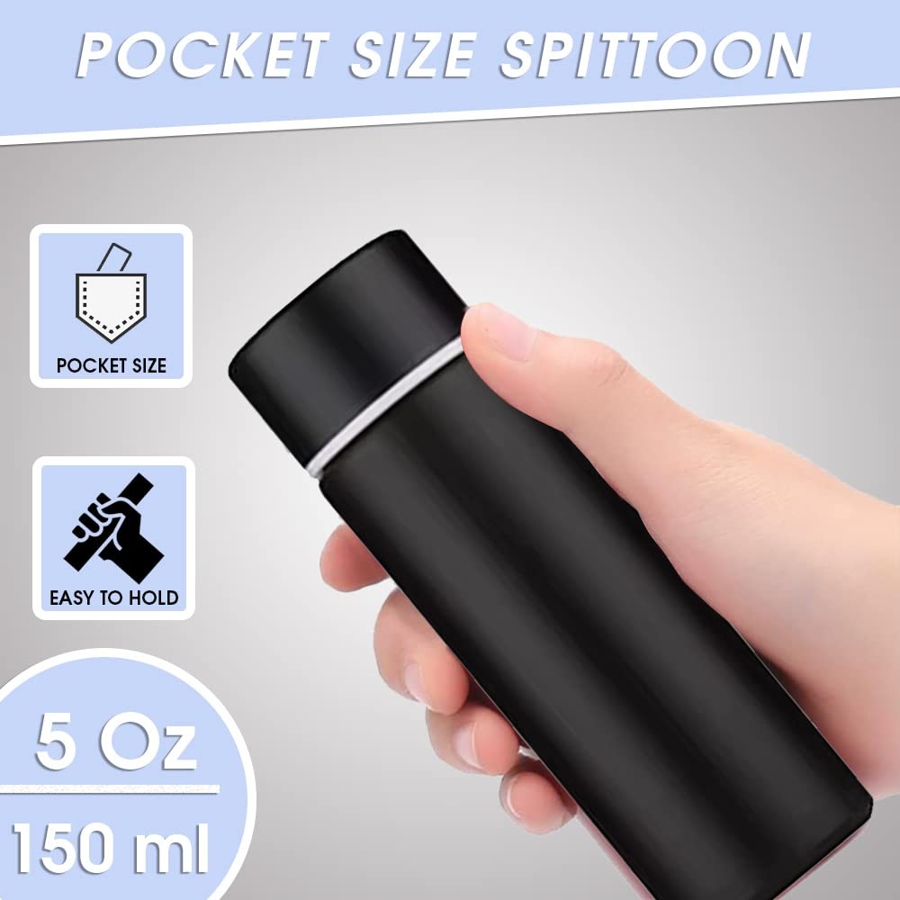 Pocket Spittoon for Chewing Tobacco – 5 Oz Stainless Steel Portable Spit Cup,…