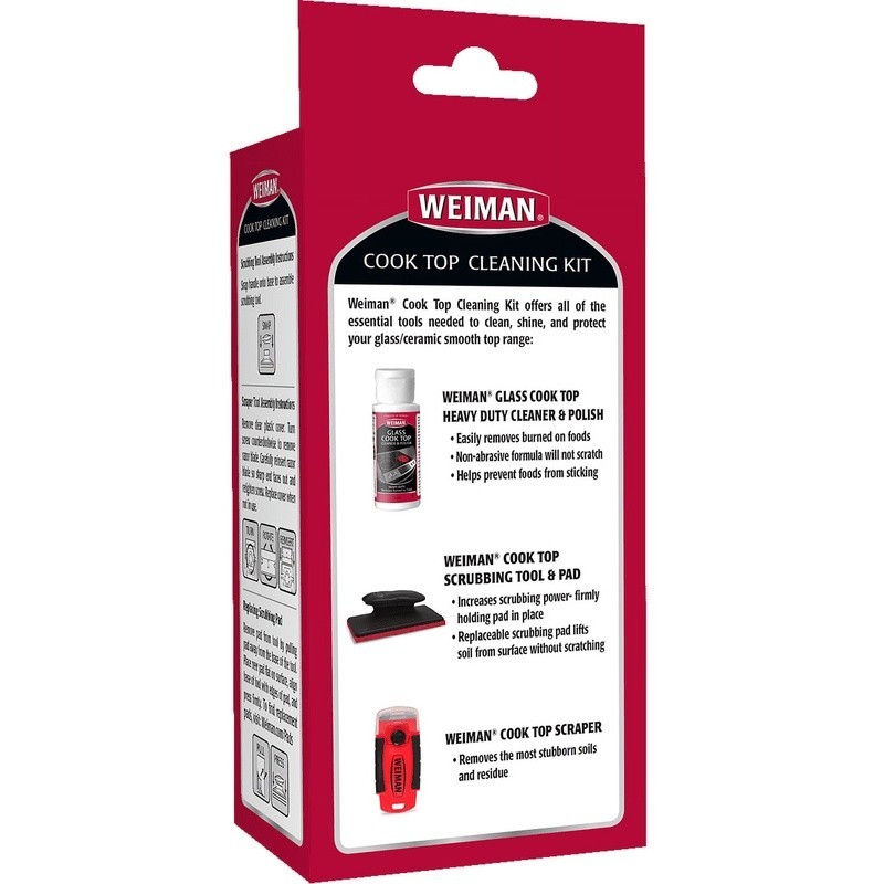 Cooktop Cleaning Kit 5-In-1 Cream Scrubbing Pad Scraper Tool Streak-Free Shine