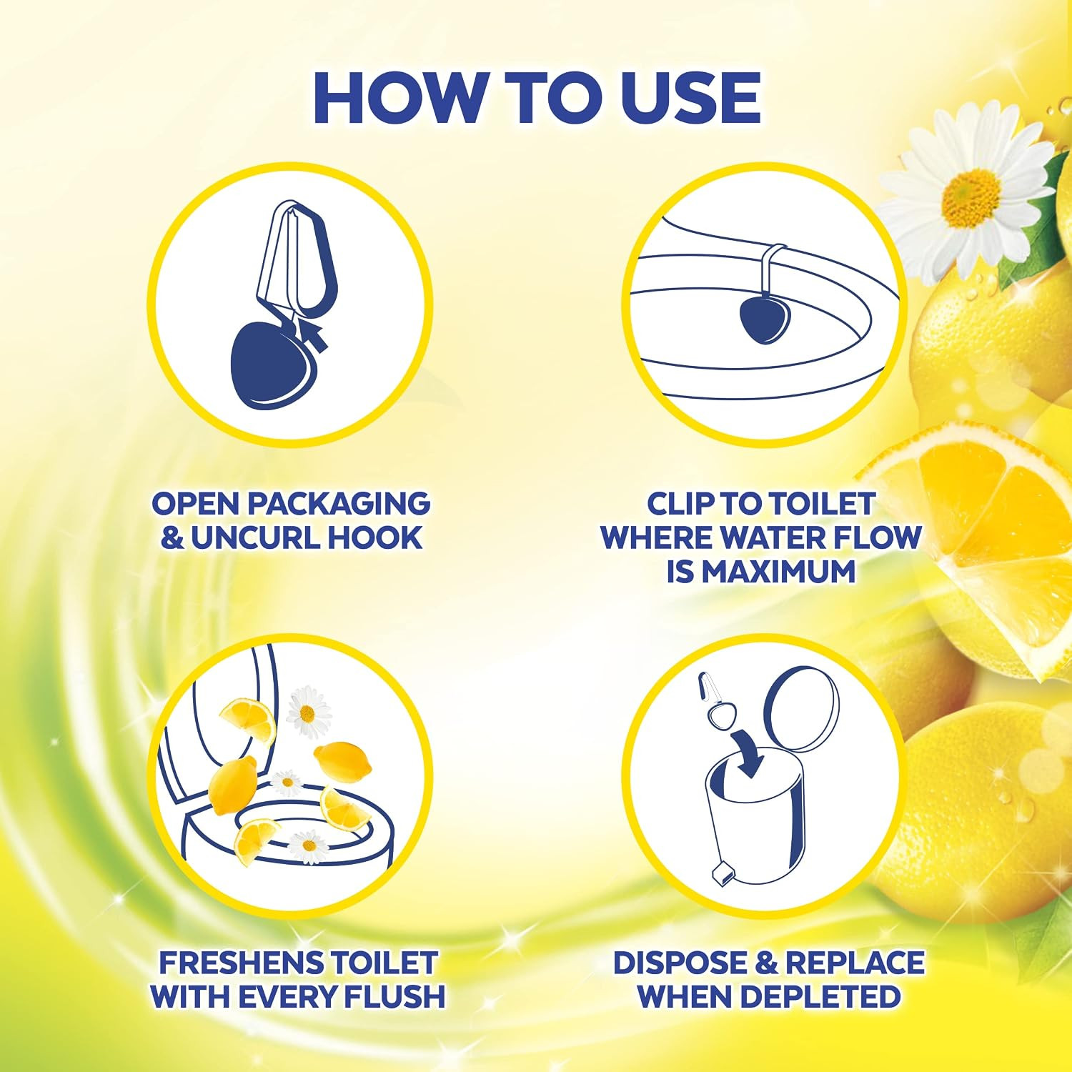 Automatic In-The-Bowl Toilet Cleaner, Cleans and Freshens Toilet Bowl, Lemon Bre