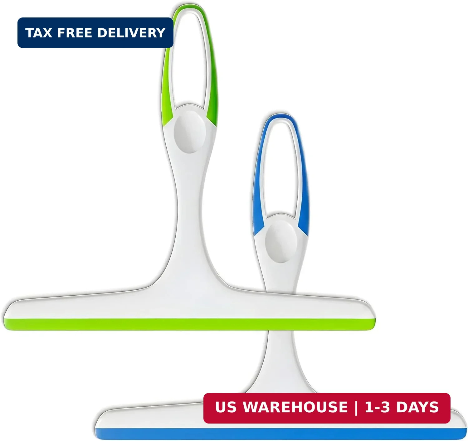 2 Pack Shower Squeegee for Glass Doors – 9.5″ Silicone Blade Window Cleaner Tool