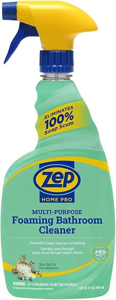 Zep Foaming Bathroom Cleaner 32 Oz Multi Purpose Spray for Tile Tub Sink