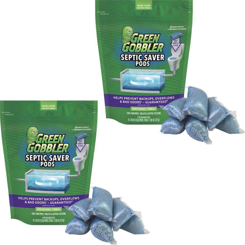Septic Tank Treatment Pods 2 pack, 6-month supply