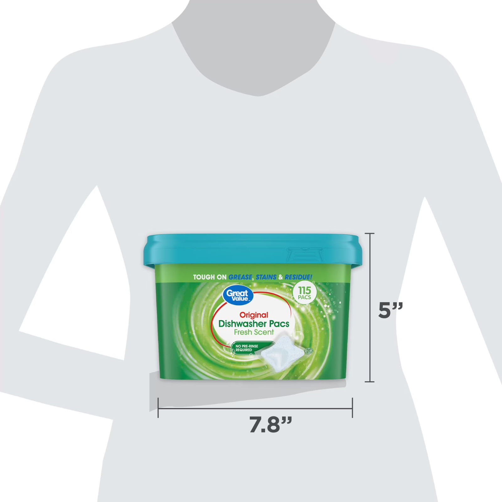 Great Value Original Dishwasher Pacs, Fresh Scent, 115 Count