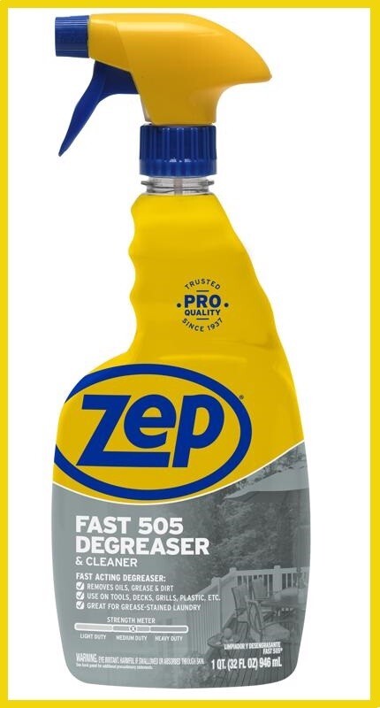 Zep FAST 505 Cleaner & Degreaser Lemon Scent Grease Grime Oil ZU50532 32 oz