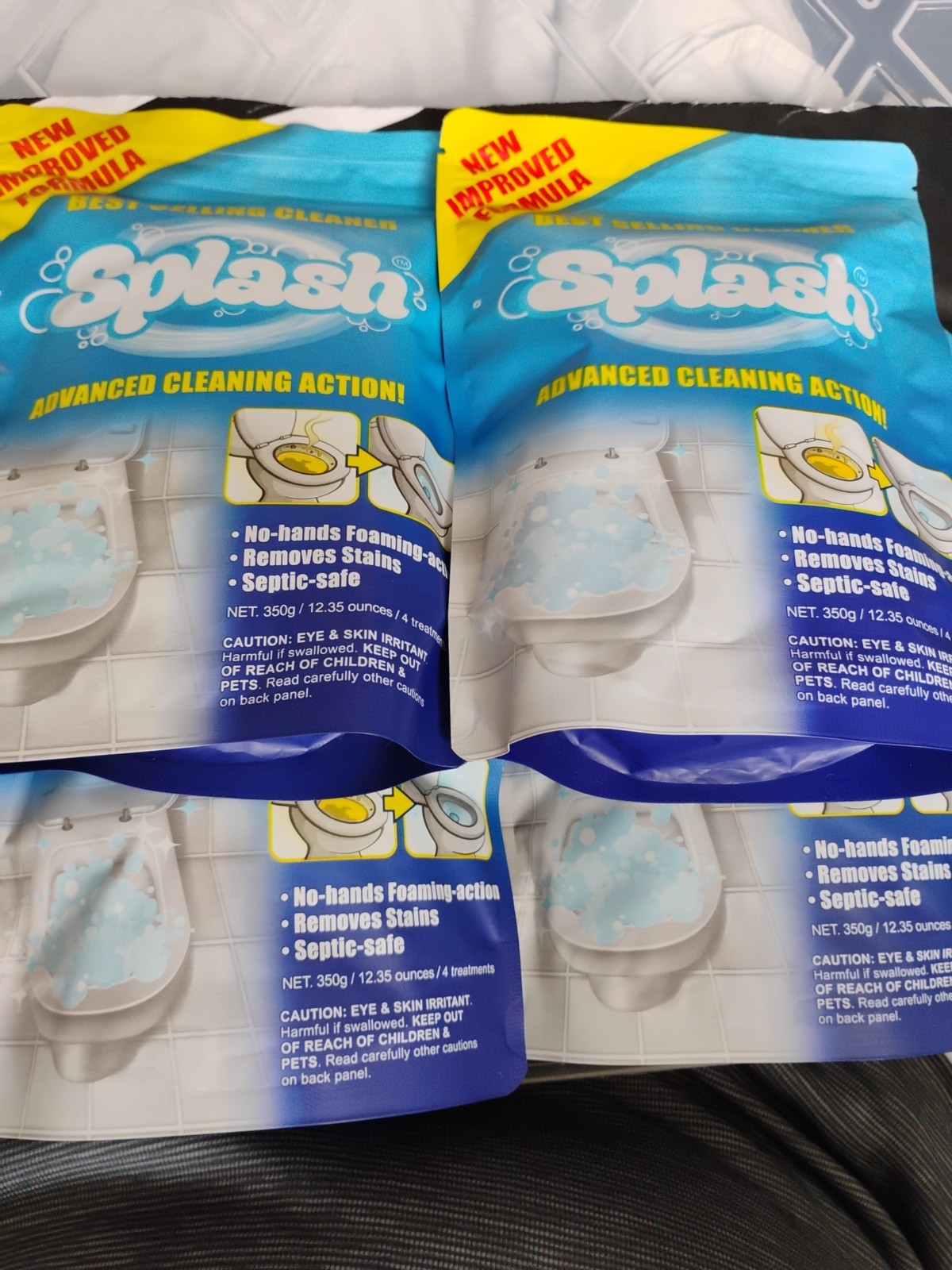 Splash 4 PACK Foaming Advanced Cleaner 350g 12.35oz Toilet Bowl Cleaning Powder