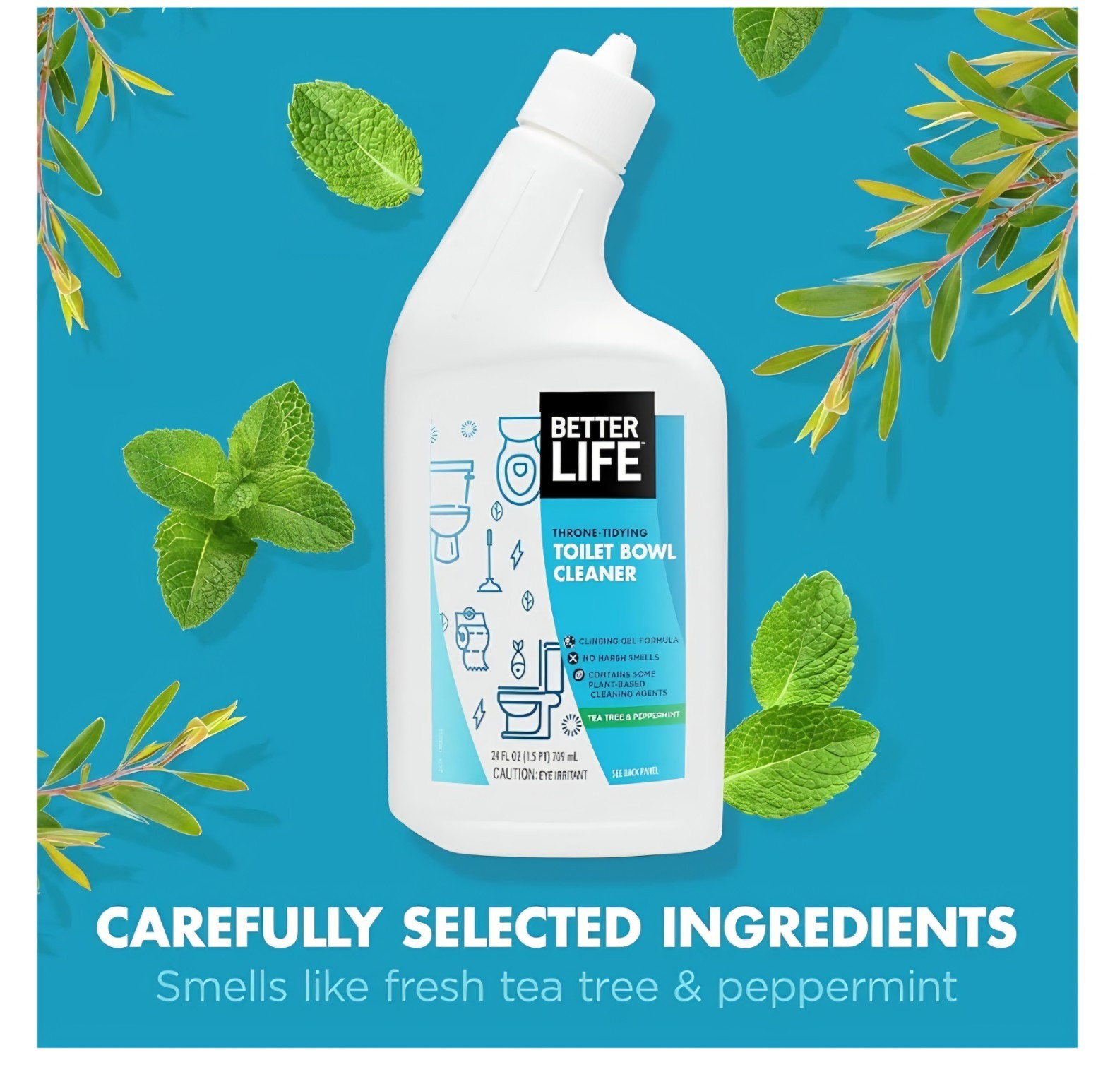 Better Life Toilet Bowl Cleaner Gel Clinging Tea Tree & Peppermint 24 fl oz