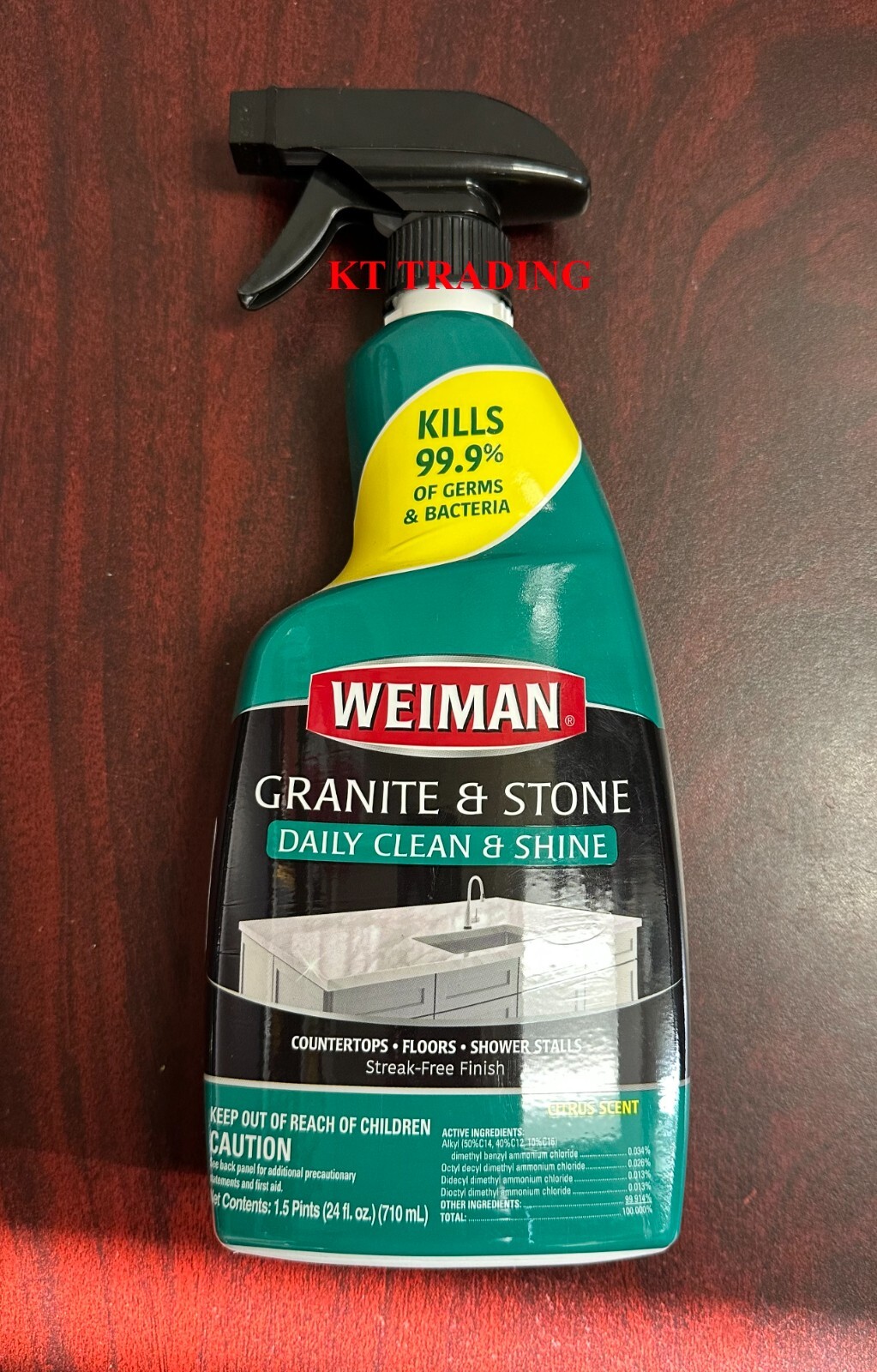 Weiman GRANITE & STONE Streak-Free CLEANER POLISH Marble Tile Floor 24oz Spray