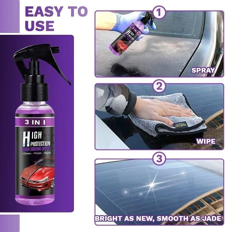 100ML 3 in 1 High Protection Quick Car Coat Ceramic Coating Spray Hydrophobic