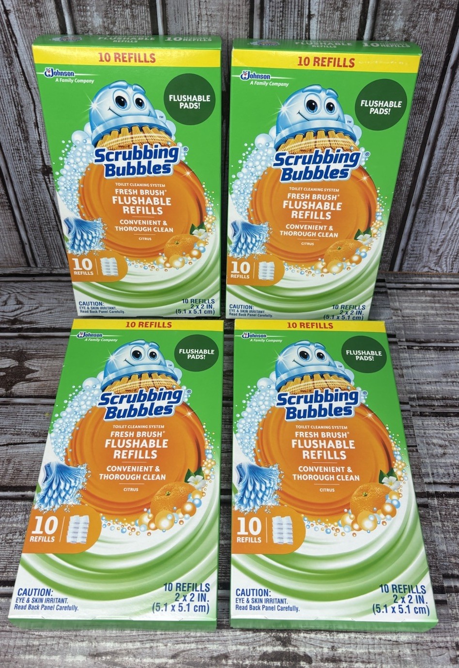 Scrubbing Bubbles Fresh Brush Flushable Refills 10 ct SEALED Citrus (Lot Of 4)