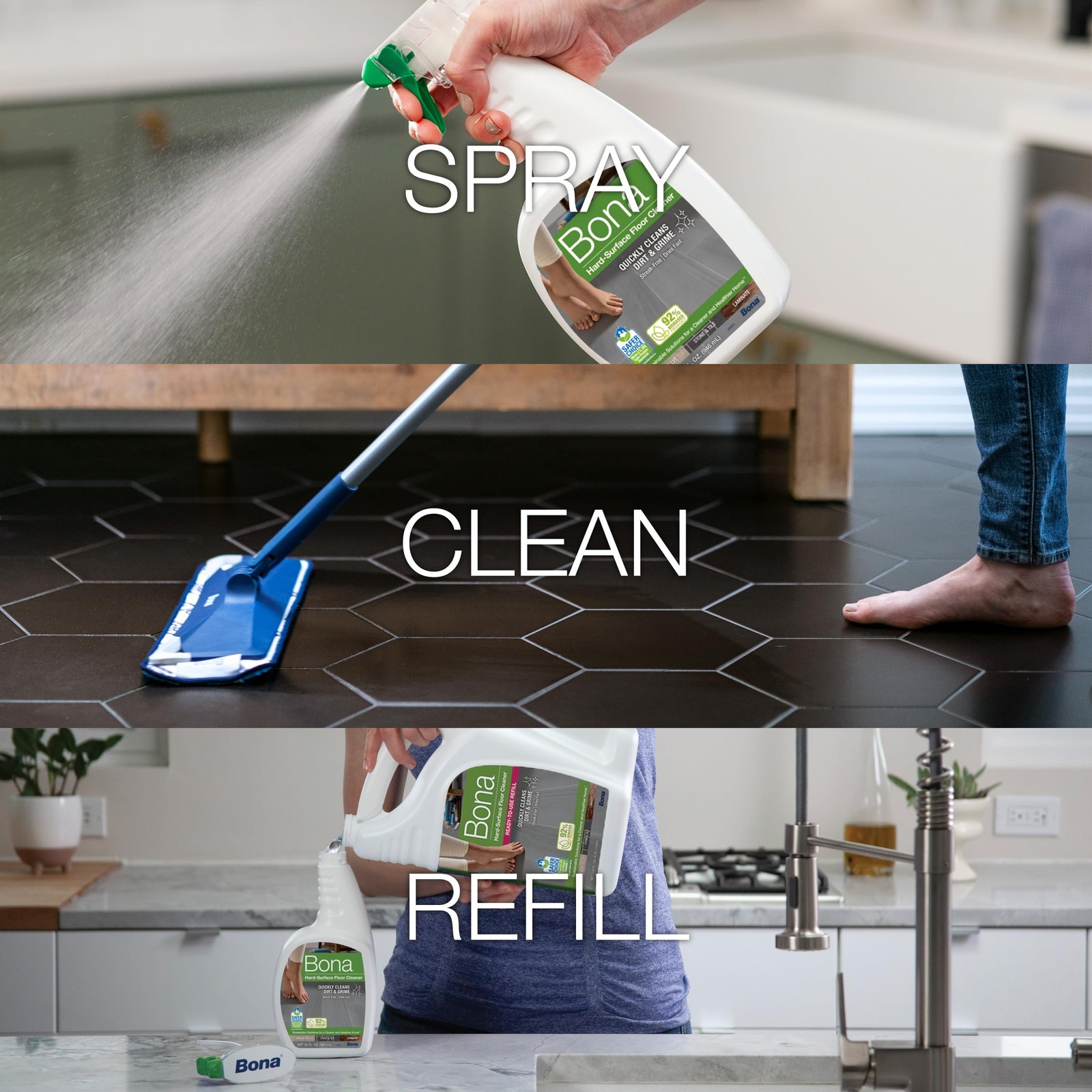 Bona Hard-Surface Floor Cleaner Spray, 32 Fl Oz (Pack of 1), Original