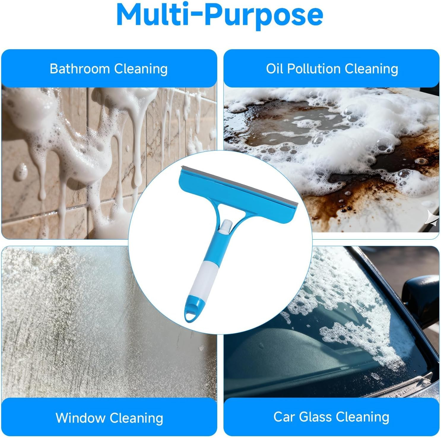 3 in 1 Window Cleaning Scraper with Sprayer, All-Purpose Squeegee for Shower …