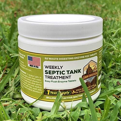 52 Weekly Septic Tank Treatment Fizz Tablets – Easy Flush Bio Toilet Tabs with B