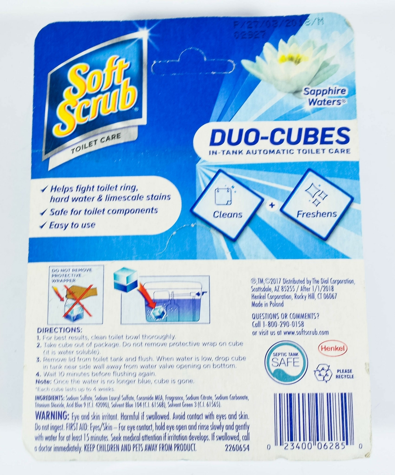 5 Soft Scrubs SAPPHIRE WATERS Duo-Cubes In Tank Toilet Automatic Cleaner 10 ct