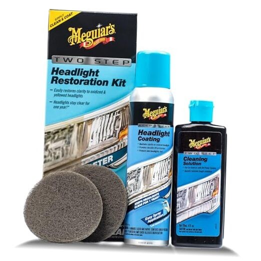 Meguiar’s Two Step Car Headlight Restoration Kit, 2- Step Headlight Kit
