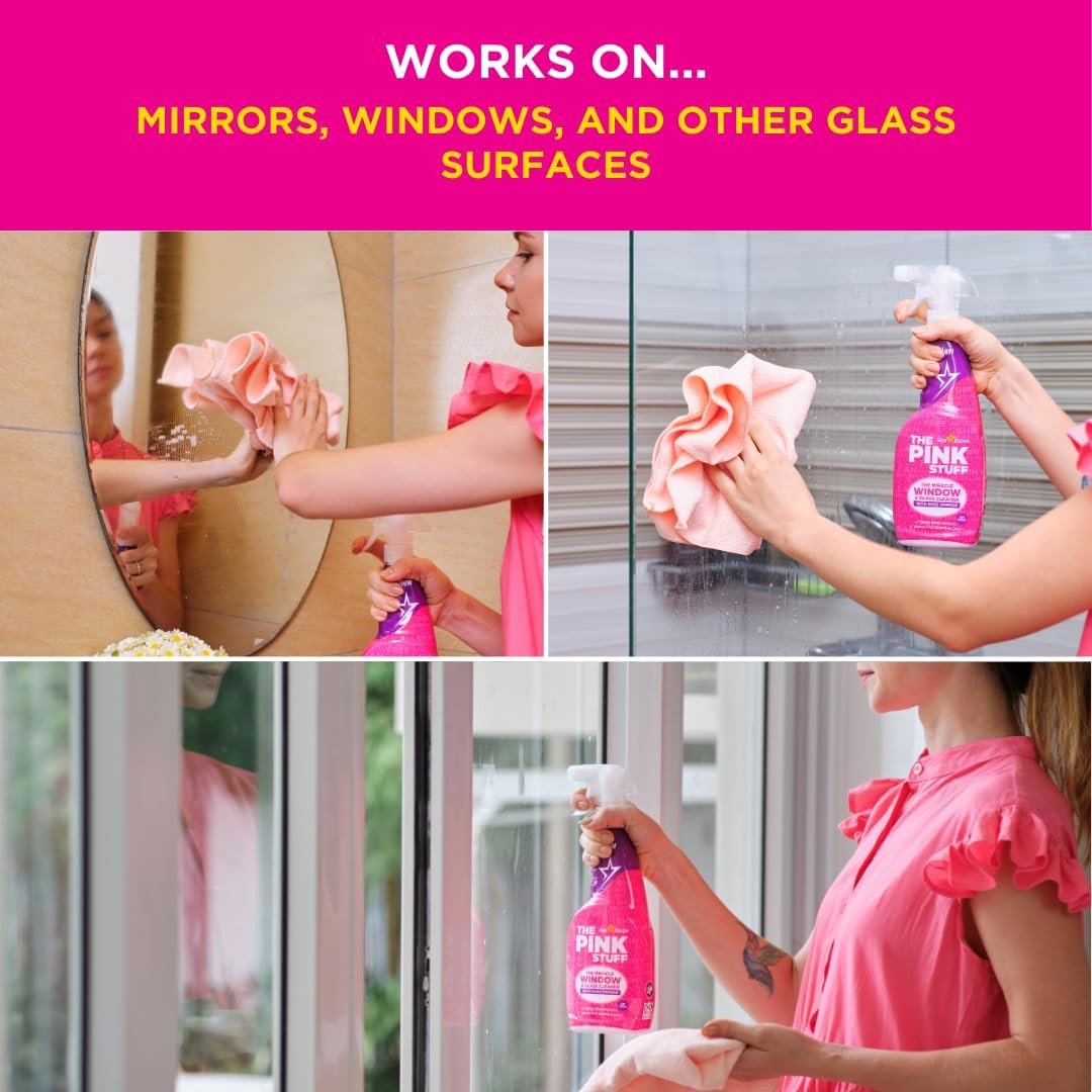 The Pink Stuff Stardrops Miracle Window and Glass Cleaner with Rose Vinegar Spra
