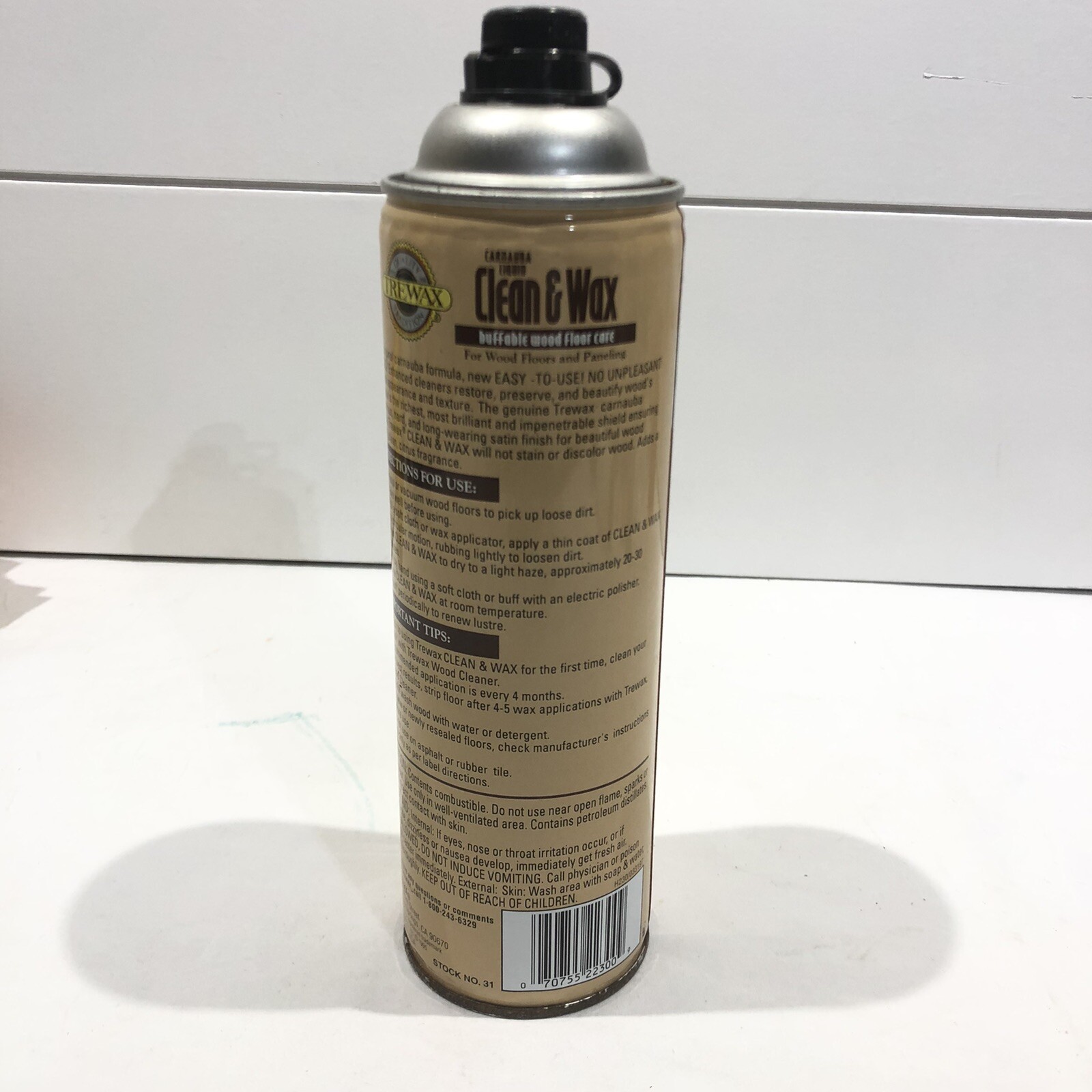Trewax Clean & Wax Carnauba Liquid Buffable Wood Floor Care 22 Oz Can Paneling