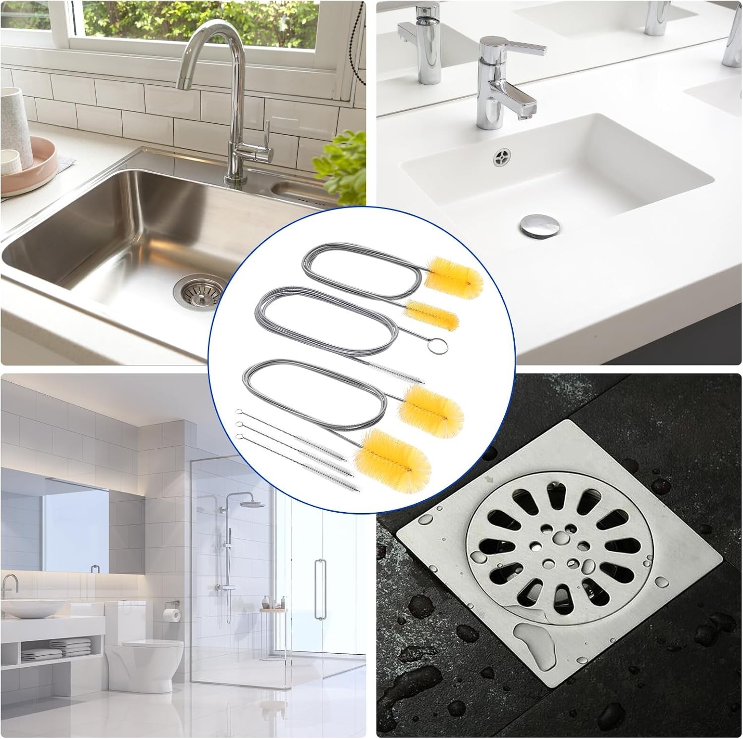 Drain Cleaning Brushes – Flexible & Durable – Yellow