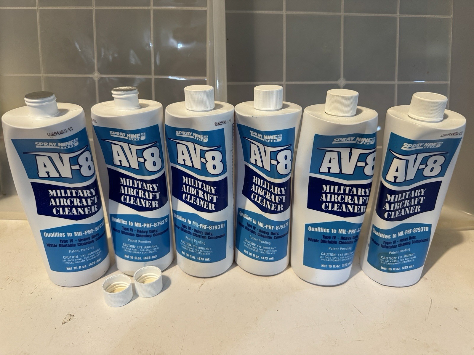 Six Bottles Of AV-8 Aircraft Cleaner, 16 Oz. Type IV Impossible To Find