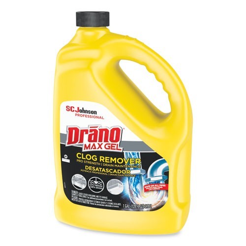 Drano 696642 Max Gel Clog Remover, Bleach Scent, 128 oz Bottle