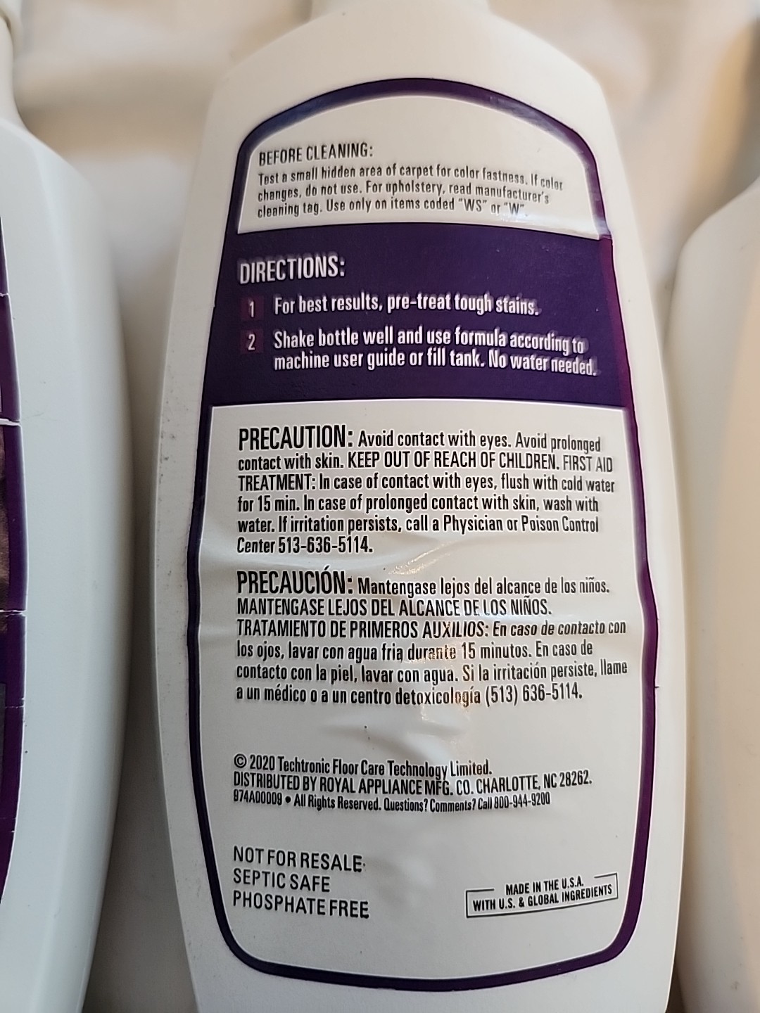 5 – 6oz Bottles of Hoover Paws and Claws Spot Cleaner Carpet Cleaning Formula
