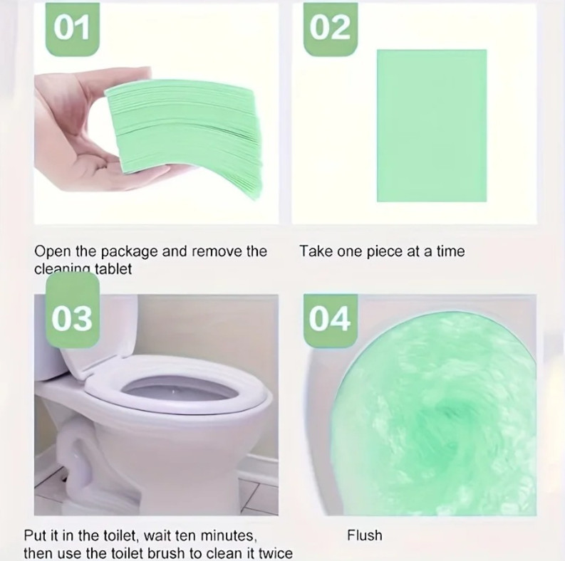 30pcs Deodorizing Toilet Cleaning Tabs Powerful Scale Remover Toilets & Floors