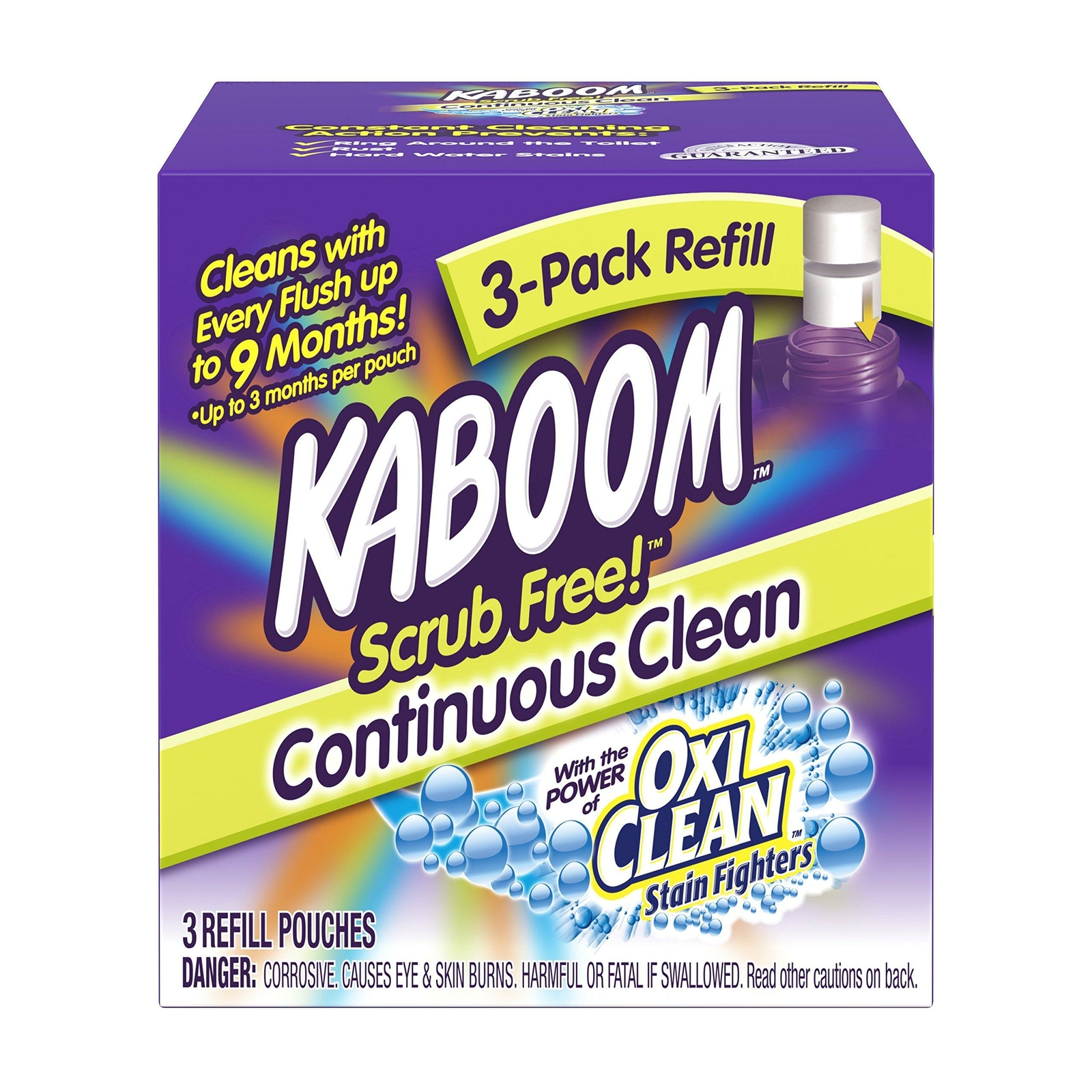 Kaboom Scrub Free! Continuous Clean with OxiClean 3-Pack Refill Refills