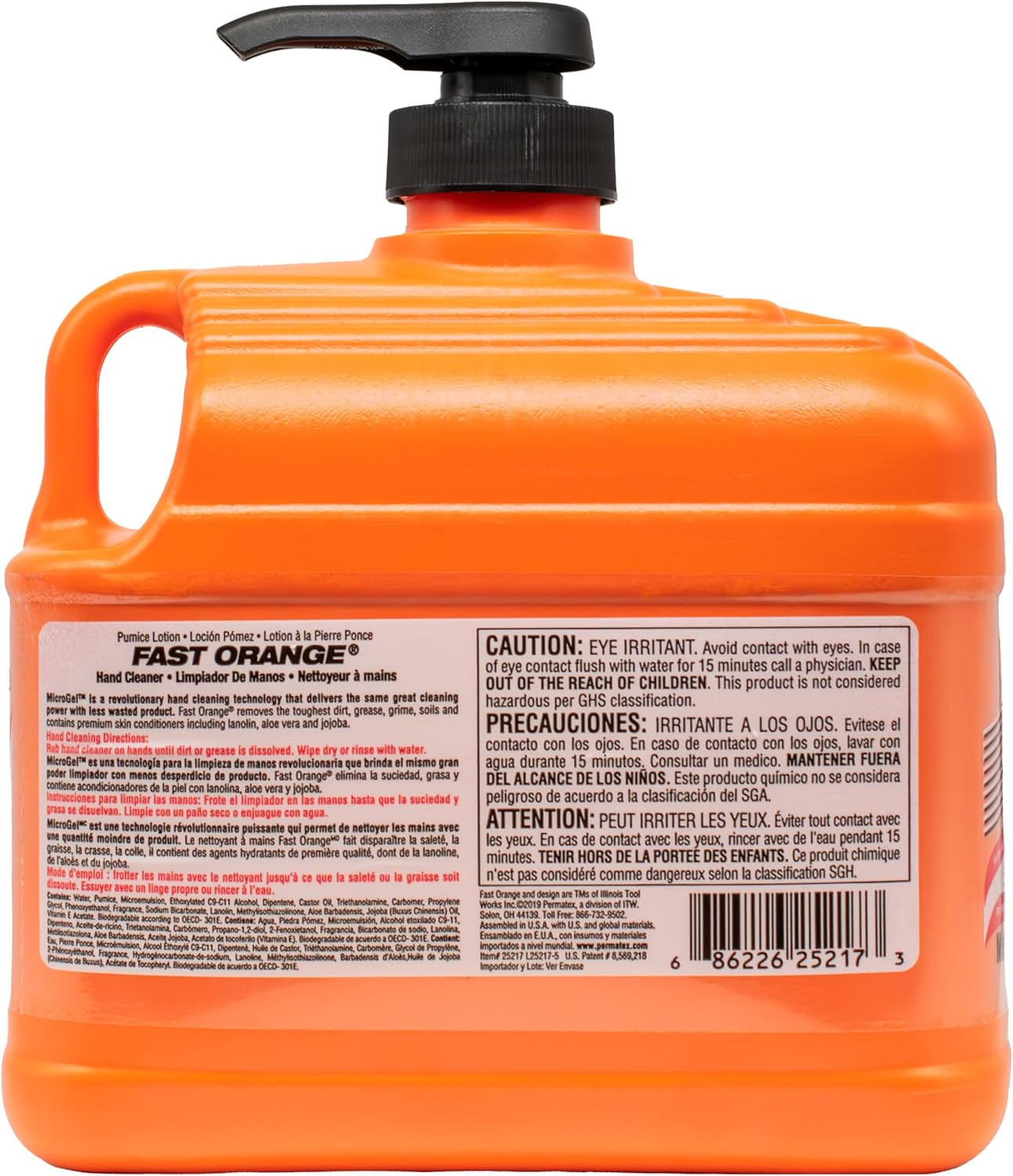 Permatex Heavy Duty Pumice Lotion Hand Cleaner, Citrus Scent, 64 Fl Oz