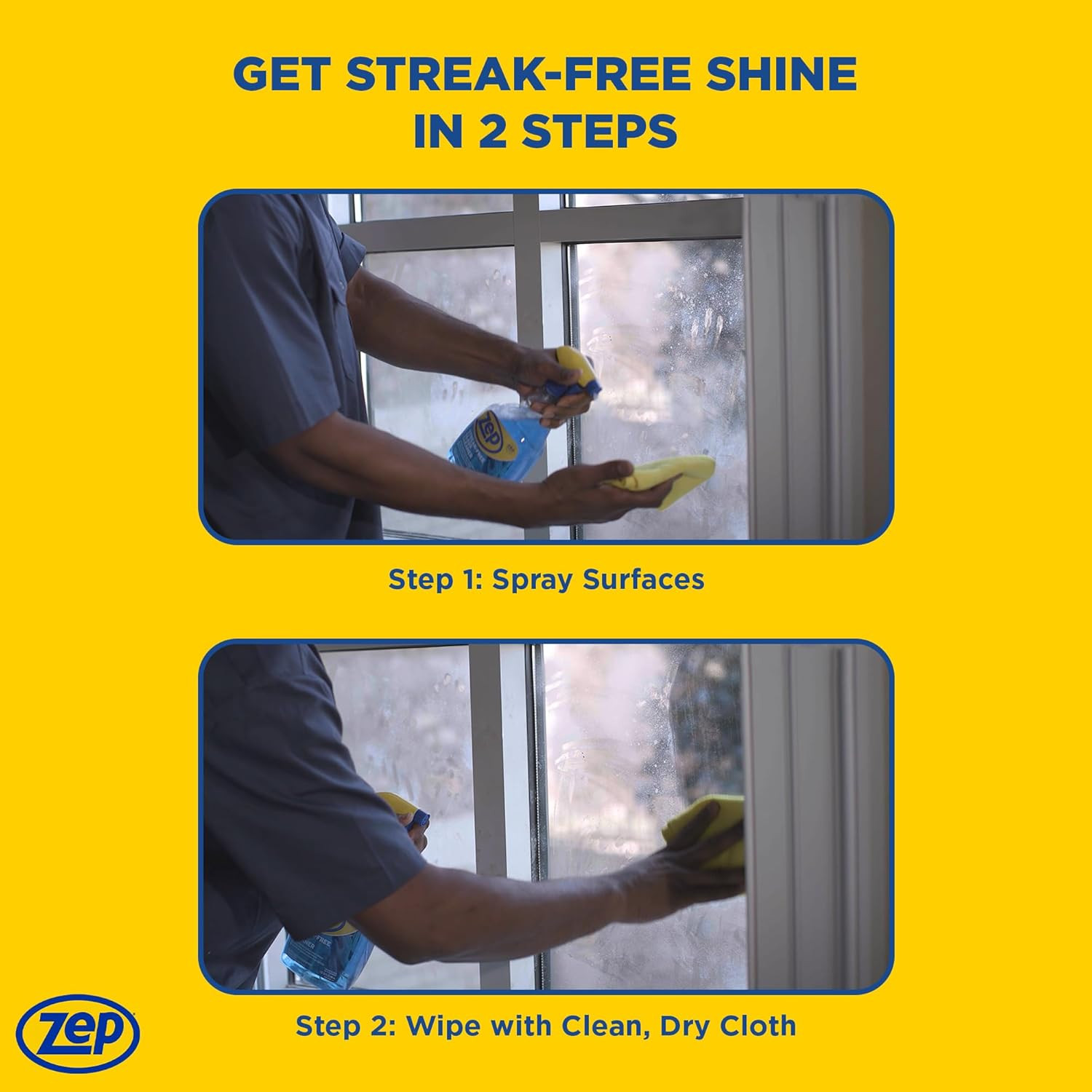 Zep Streak-Free Glass Cleaner – 32 Oz (Case of 12) ZU112032- Professional Grade