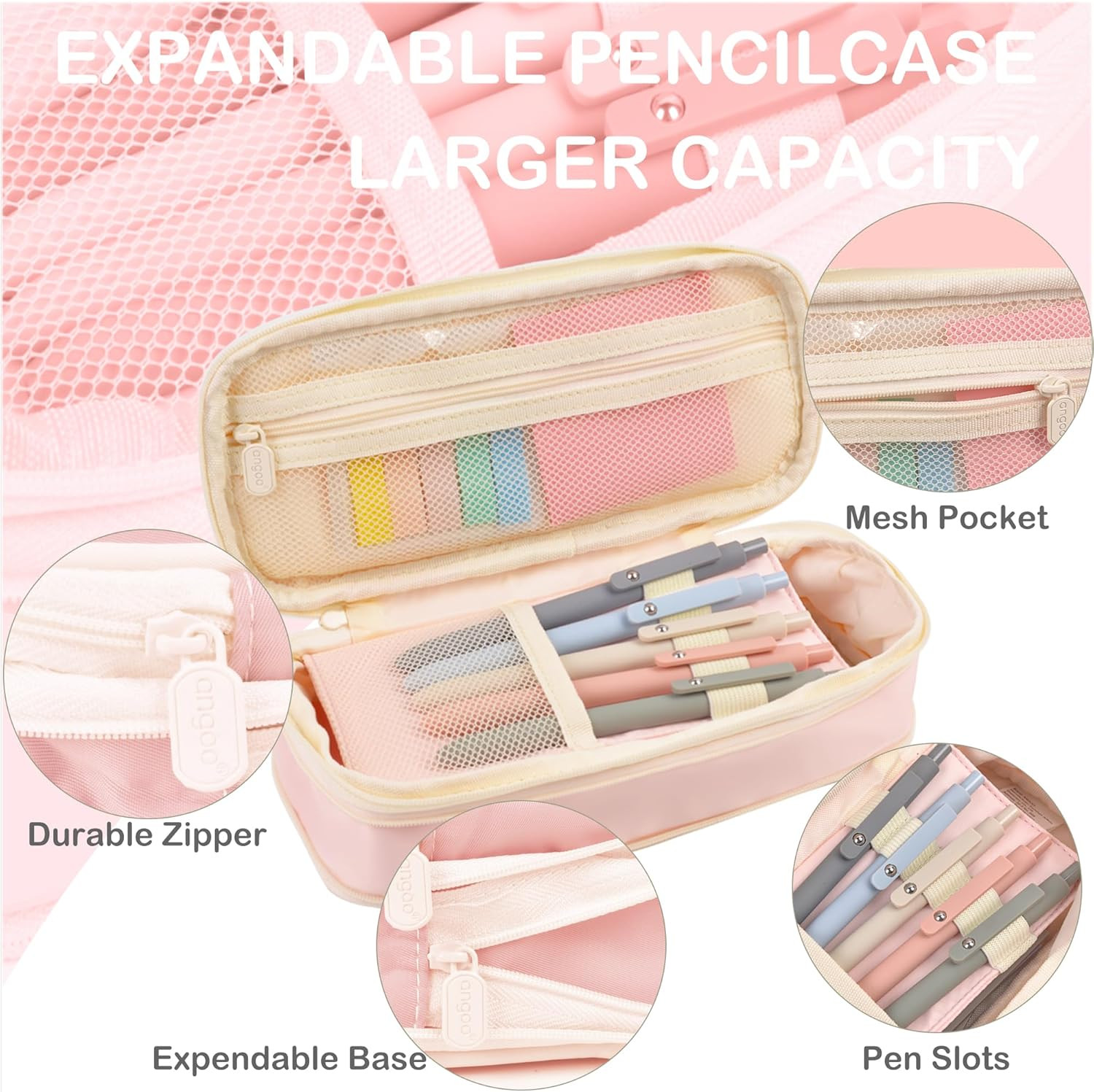 Aesthetic School Supplies with Pencil Pouch – 57 Pcs Cute College Essentials Set