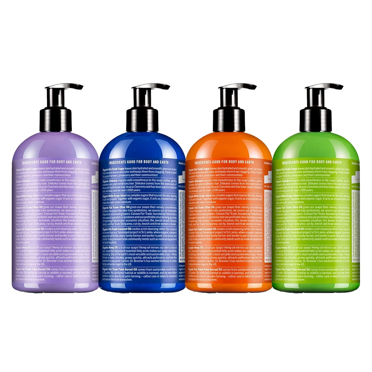 Dr. Bronner’s – Organic Sugar Soap (12 oz Variety Pack) Lavender, Peppermint,