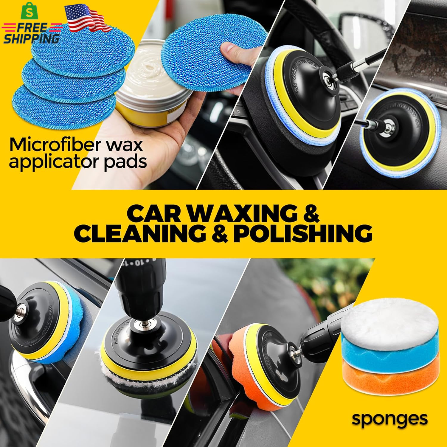 Holikme 22Pack Drill Brush Attachments Set,Scrub Pads & Sponge, Buffing Pads,Pow