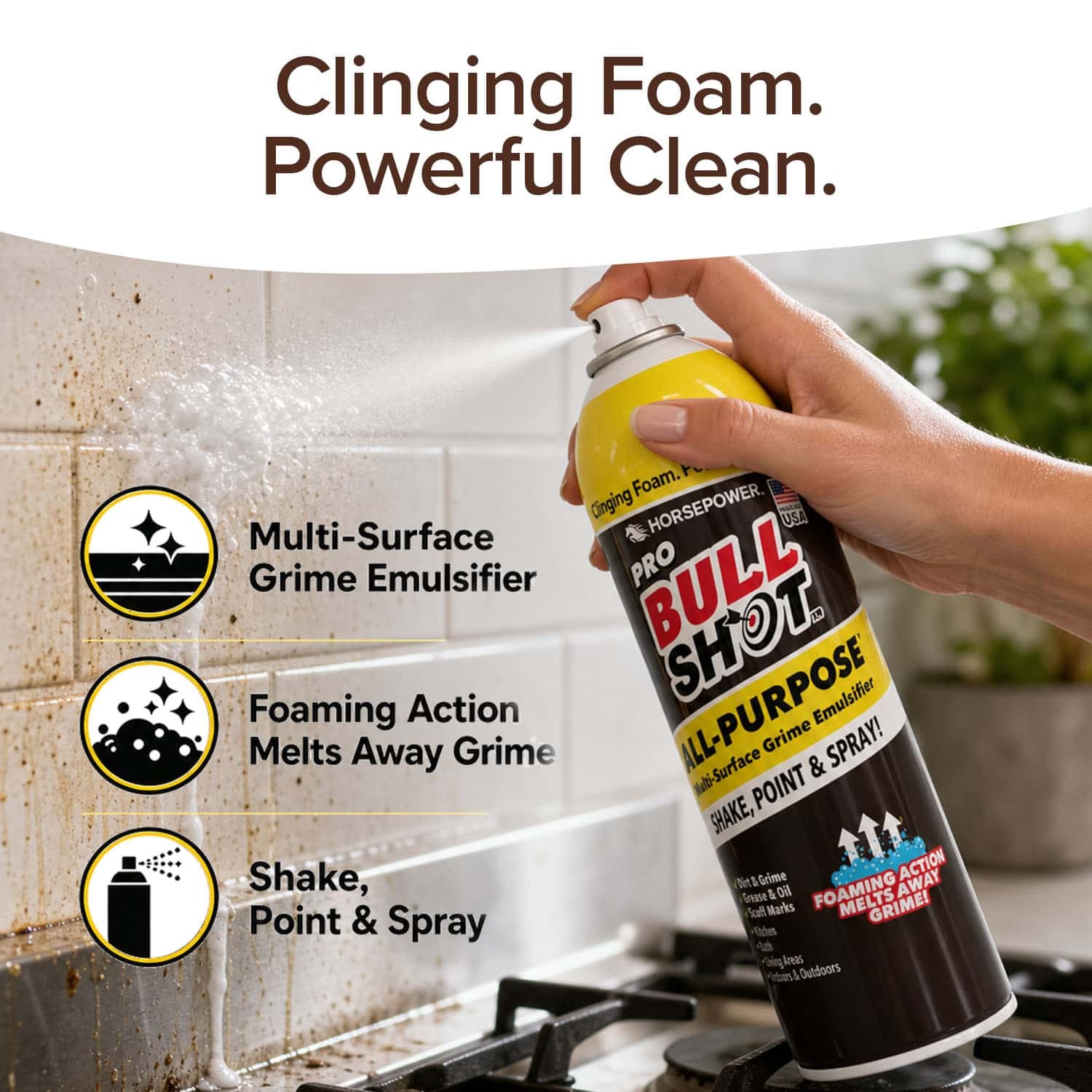 Bull Shot All-Purpose Professional Strength Foam Multi-Surface Dirt & Grime