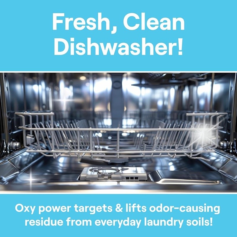 Dishwasher Cleaner Packs Oxy Power Odor Removal Biobased Septic Safe 92% USDA