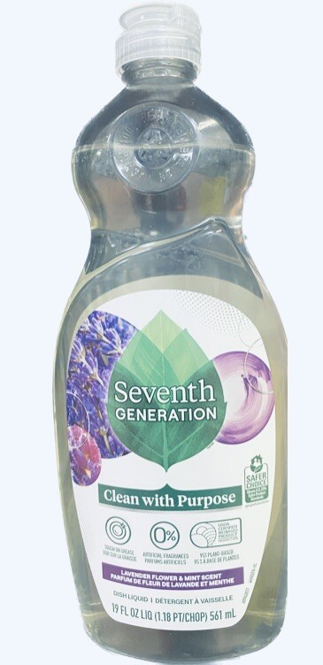 5x Seventh Generation LAVENDER FLOWER & MINT Dish Soap Detergent 19 fl oz 5 PACK