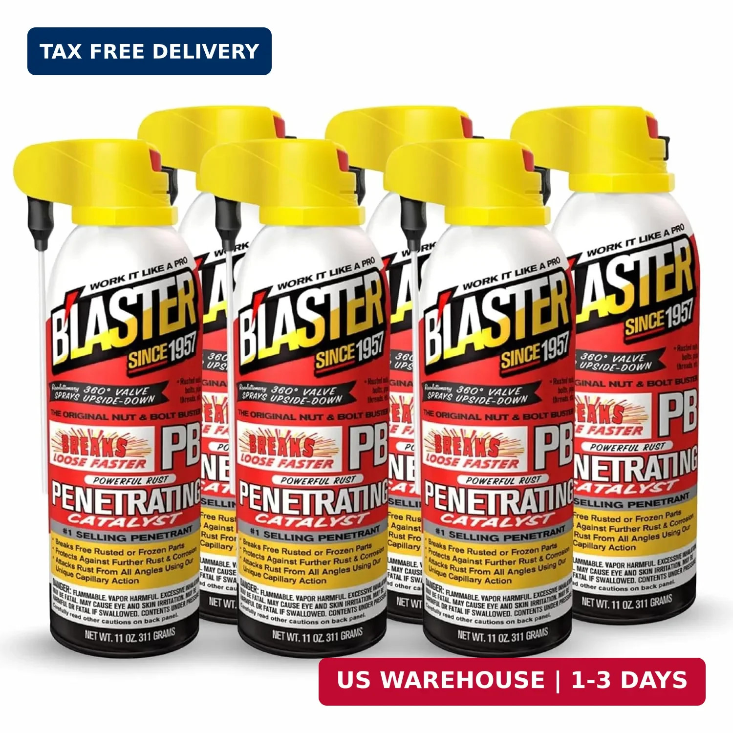 PB Blaster Penetrating Oil Spray, 11 oz Aerosol Cans (6-Pack) – Rust Remover & B