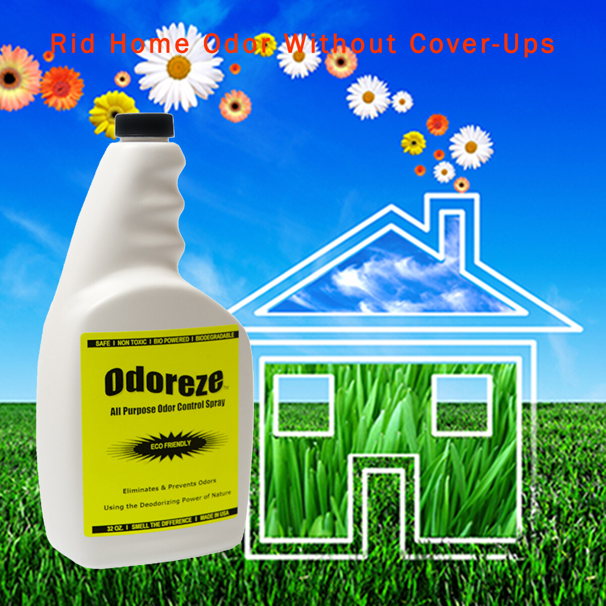 ODOREZE Natural House Odor Eliminator & Cleaner: 32 oz. Makes 128 Gallons
