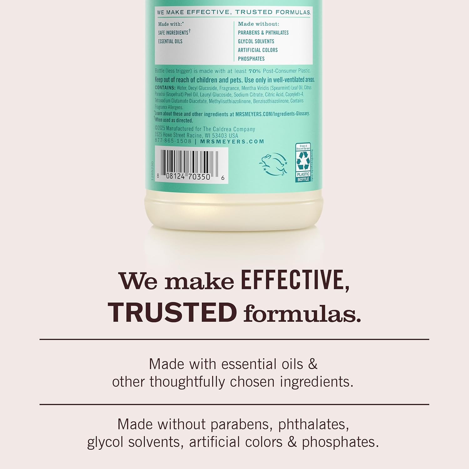 MRS. MEYER’S CLEAN DAY Multi-Surface Everyday Cleaner, Mint Scent, 16 Fl Oz Bott