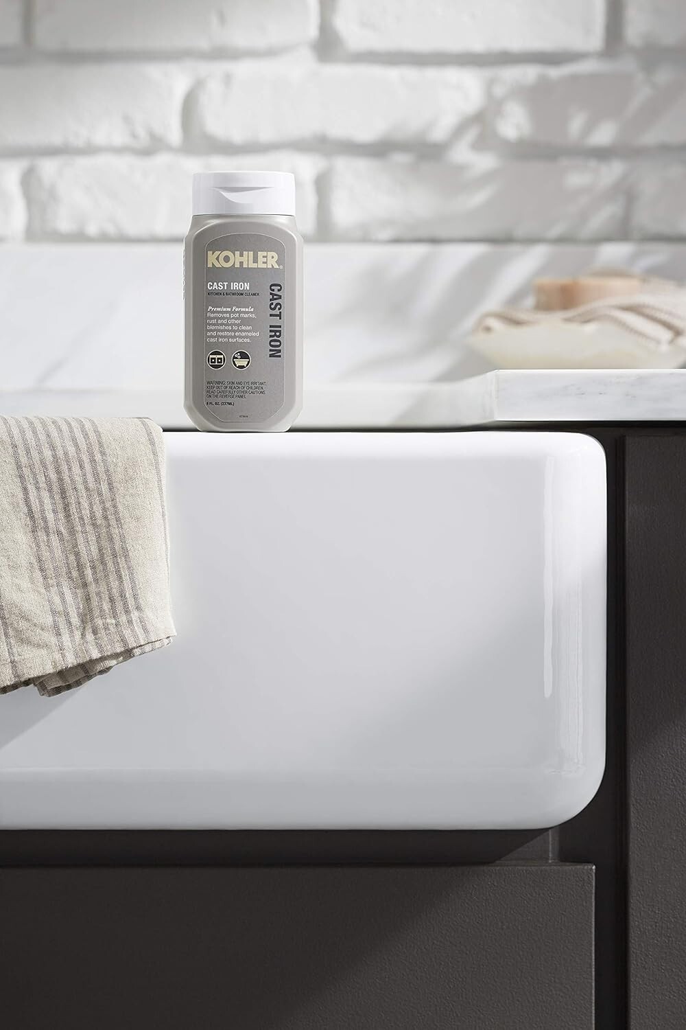 Cast Iron Cleaner Liquid Form Kohler K-23725-NA Non-abrasive Cream-Based Kit New