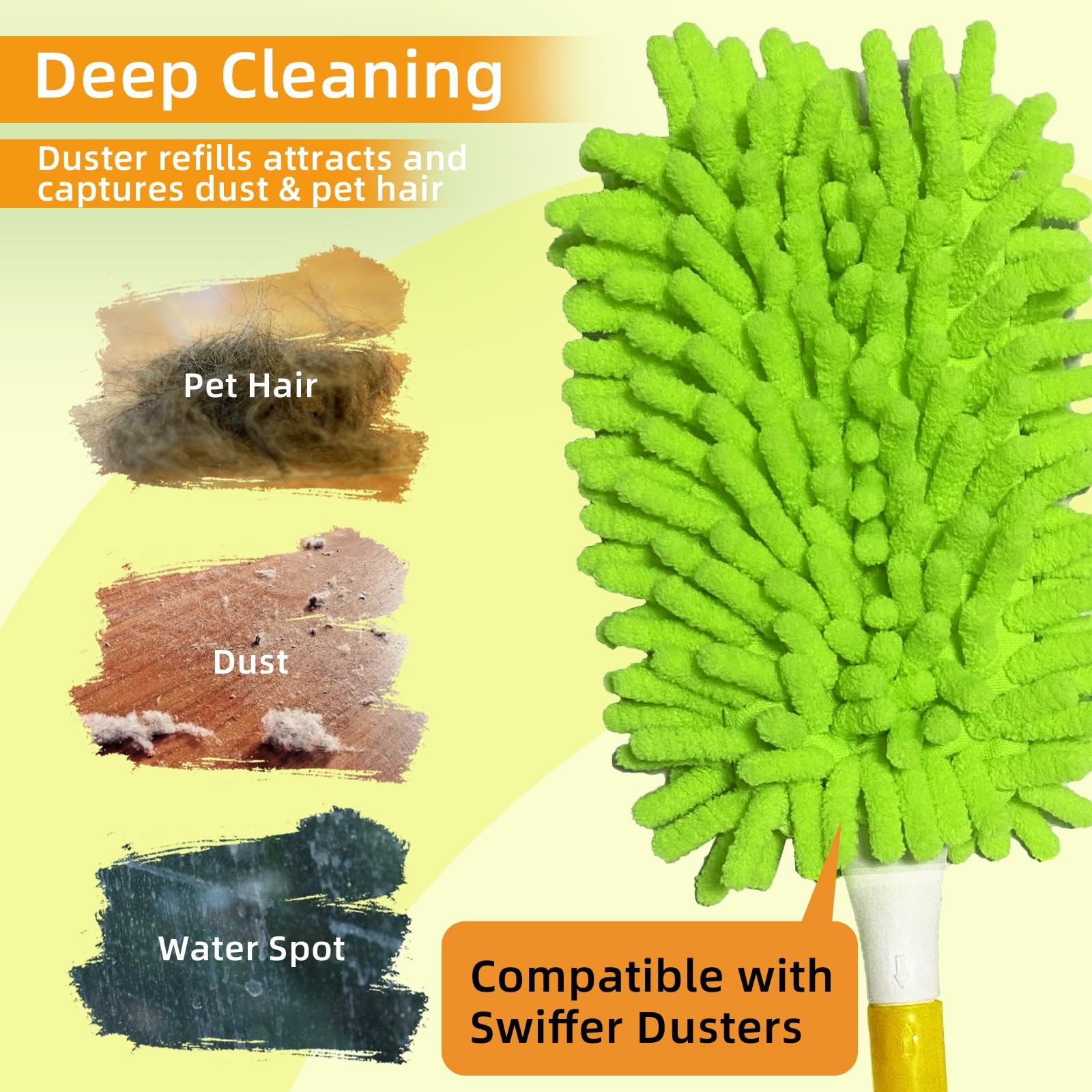 Yicotira Reusable Duster Refill Compatible with Swiffer Hand Duster – 360 Hea…
