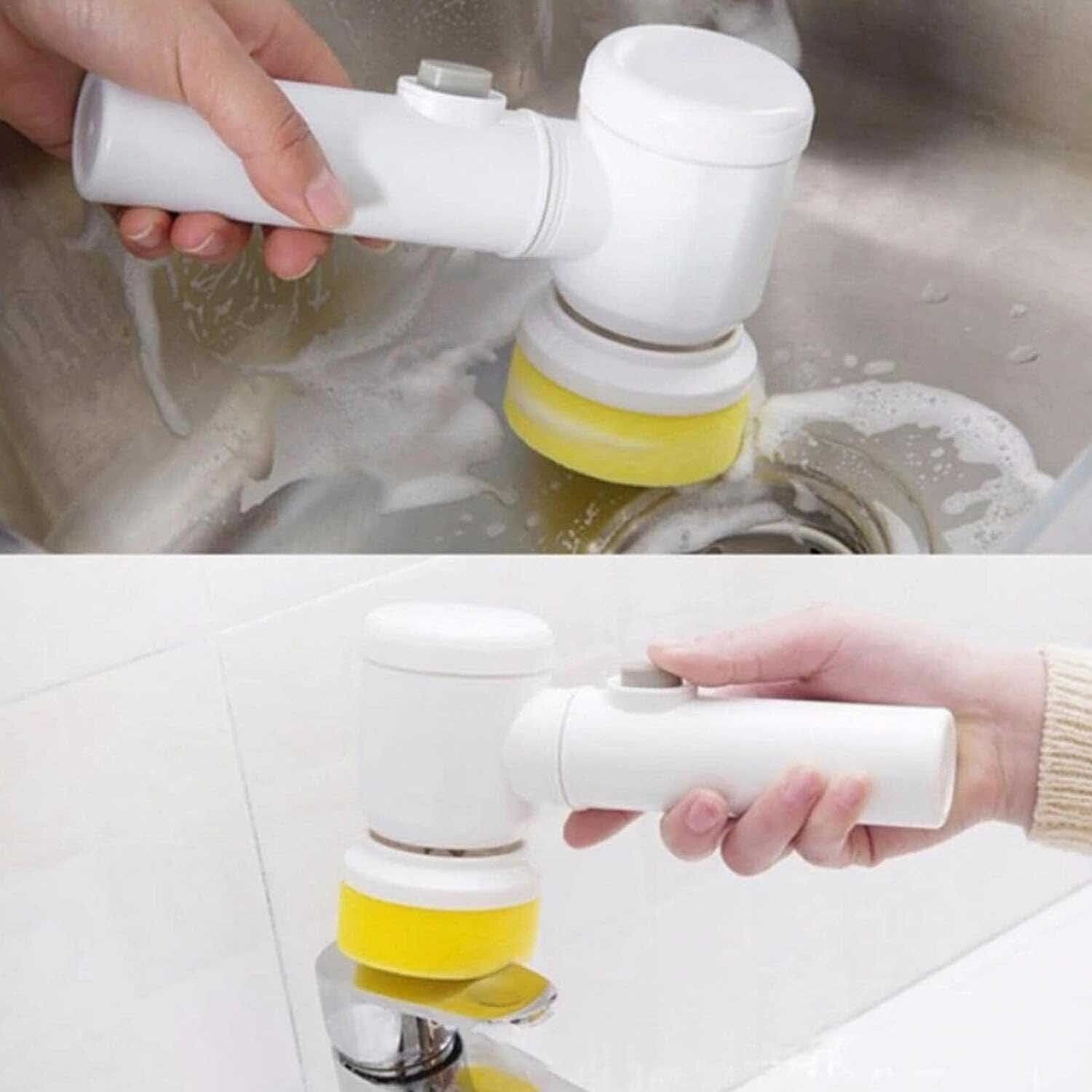 5 in 1 Electric Cleaning Brush Handheld Kitchen Cleaner Cordless Spin Scrubber