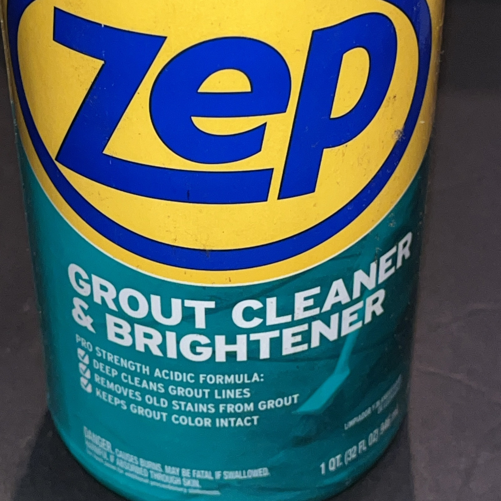 Zep GROUT CLEANER & Whitener 32 oz. Professional Strength Stains Lines ZU104632