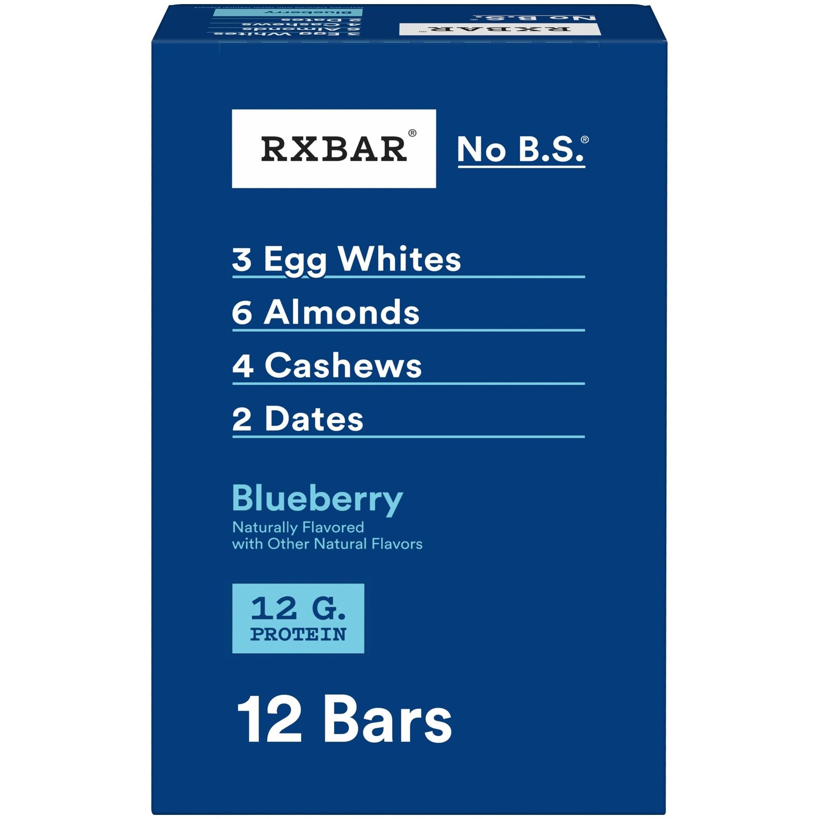 Rxbar Protein Bars, Protein Snack,Snack Bars,Blueberry,22Oz Box (12 Bars)-1 Box