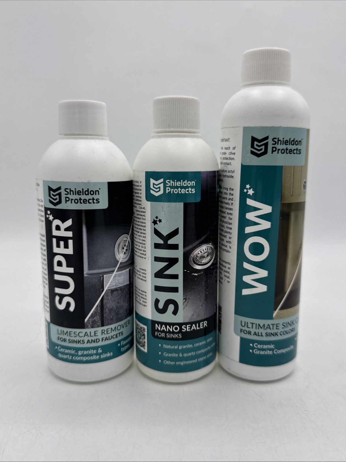 Sink Restorer Kit 3-Step System: Heavy Duty Kitchen Sink Cleaner Hard Water