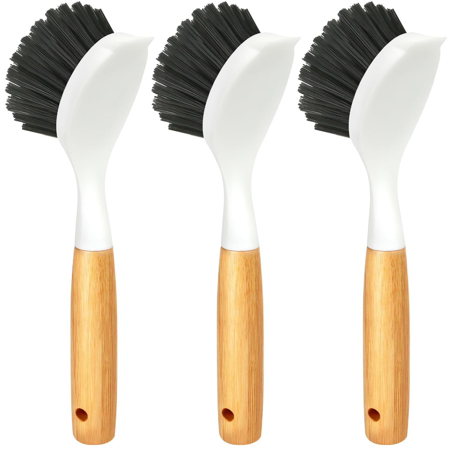 3 Pack Cast Iron Brush and Scraper with Bamboo Handle – Skillet Scrubber