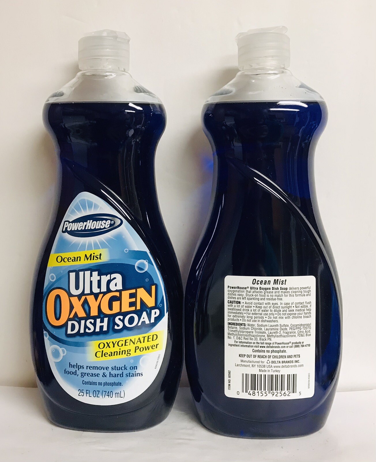 2 Bottles Power House ~Ocean Mist Ultra Oxygen Dish Soap 25 fl oz Each