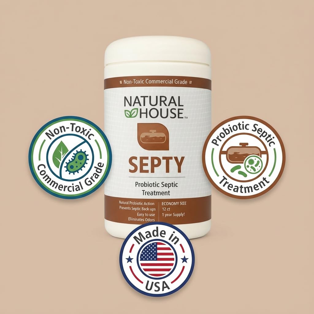 Natural House Septy – Plant-Based Enzyme Pods for Septic-Safe Plumbing Care -…